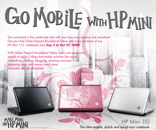 Get your free Globe Prepaid Broadband Tattoo with every purchase of any HP 