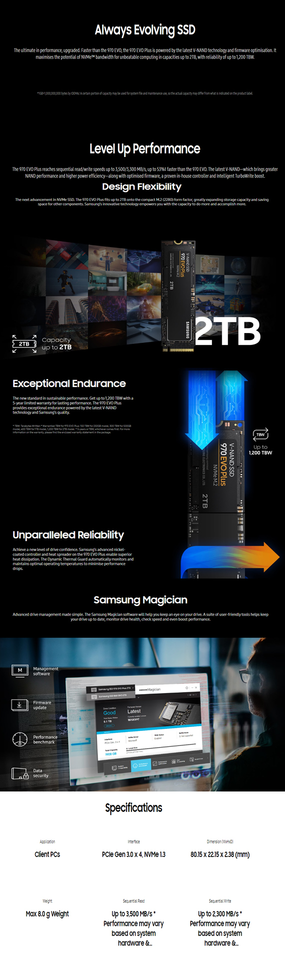 Samsung 970 EVO Plus 1 TB Specs