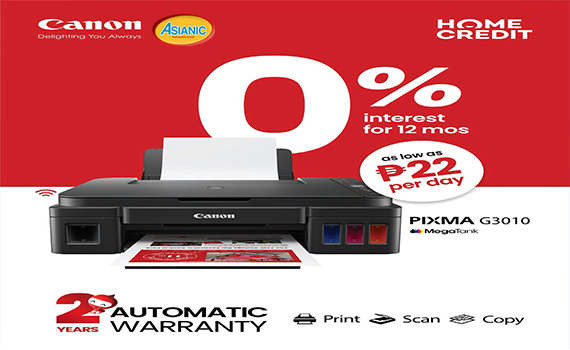 Get the PIXMA G3010 MegaTank for only ?22/day via Home Credit!