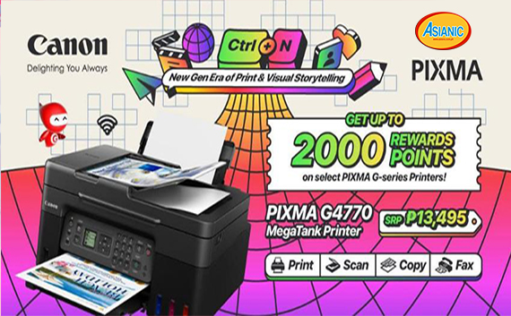 Get up to 2,000 Canon Rewards points when you purchase select Canon Megatank Printers in our 2026 Printer Promo