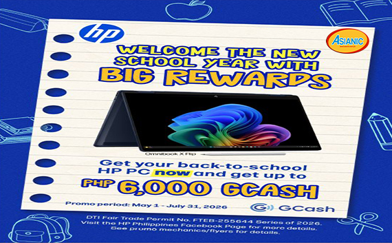Get your back-to school HP PC now and get up to 6,000 Gcash