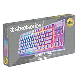 Steelseries Apex 3 TKL RGB Water & Dust Resistant Whisper Quiet Switches Gaming Keyboard Lavender (64940)