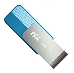 Team C142 16GB USB 2.0 Stainless Steel Rotational Cap Flash Drive