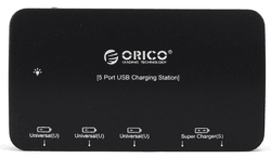 Orico DCP-5U Smart 5 Port USB Desktop Charger (Black)