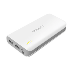 Romoss Solo 3s 10000mAh Mini Size Dual Output Power Bank with LED Torch (White)