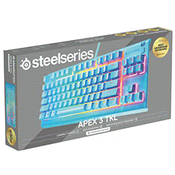 Steelseries Apex 3 TKL RGB Water & Dust Resistant Whisper Quiet Switches Gaming Keyboard Aqua (64933)