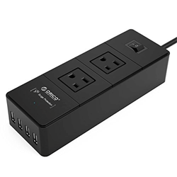 Orico IPC-2A4U 2 Outlet Surge Protector with 4 USB Super Charging Port Travel Power Strip