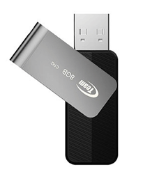 Team C142 8GB USB 2.0 Stainless Steel Rotational Cap Flash Drive