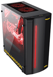 Armaggeddon M1X Excellent Micro ATX Gaming Case with 2x12Cm LED Fan(Black)