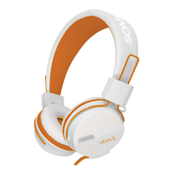 Sonic Gear Vibra 5 Long Wear Comfort & Deep Bass Stereo Headset (White/Orange)