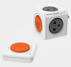 Allocacoc PowerCube PH 1610 4 Gang Universal Outlet with Remote Set (White)