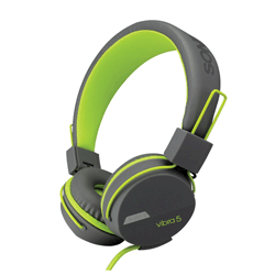 Sonic Gear Vibra 5 Long Wear Comfort & Deep Bass Stereo Headset (Grey/Green)
