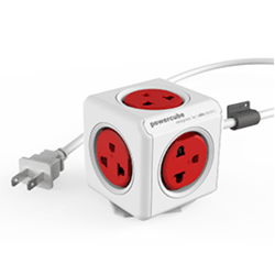 Allocacoc PowerCube PH 4384 5 Gang Universal Outlet 3M (Red)