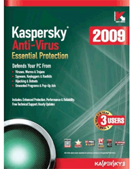 Kaspersky Anti Virus 2009 (3 Users 1 Year Subscription)