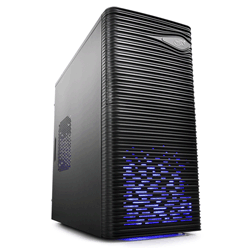 DeepCool Wave Design Black Gaming Case with Blue LED Fan