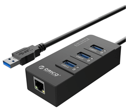 Orico HR01-U3 3 Port USB3.0 Hub with 1 Port Gigabit Ethernet Converter
