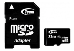 Team Micro SDHC 32GB Class 10 High Speed Micro SD Card with SD Adapter