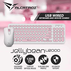 Alcatroz Jellybean U2000 USB Wired Keyboard and Mouse