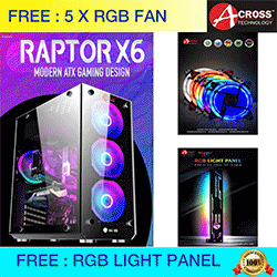 Across Raptor X6 Tempered Glass Gaming Case