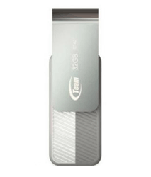 Team C142 32GB USB 2.0 Stainless Steel Rotational Cap Flash Drive