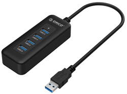 Orico U3R1H4 4 Port USB3.0 Ultra-Mini HUB with 8 inch Built-in USB3.0 Cable ( Black )